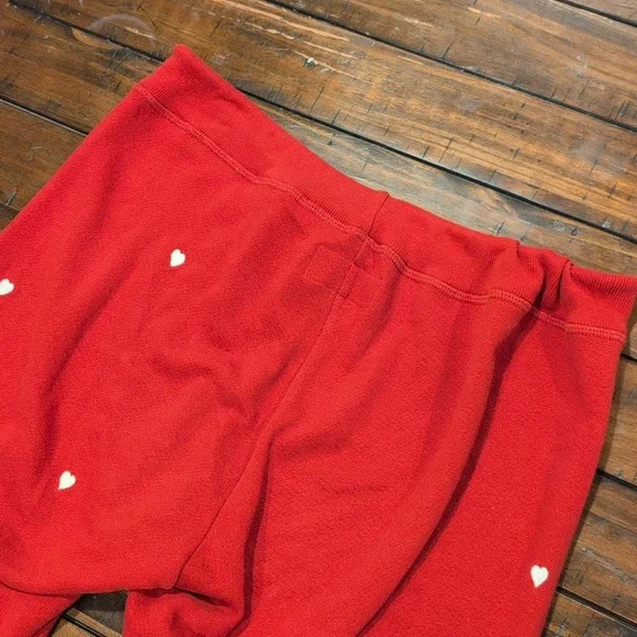 THE GREAT. Red Joggers with White Heart Accents - Picture 6 of 9
